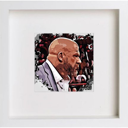 lumartos WWE Raw Triple H 243 – White Frame Wall Art – Framed Wall Art Print by Lumartos Premium Home Décor