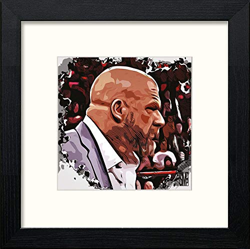 lumartos WWE Raw Triple H – Black Wood Frame Wall Art – Framed Wall Art Print by Lumartos Premium Home Décor