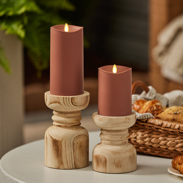 Luminara Baked Clay Outdoor Flameless Candle Pillar