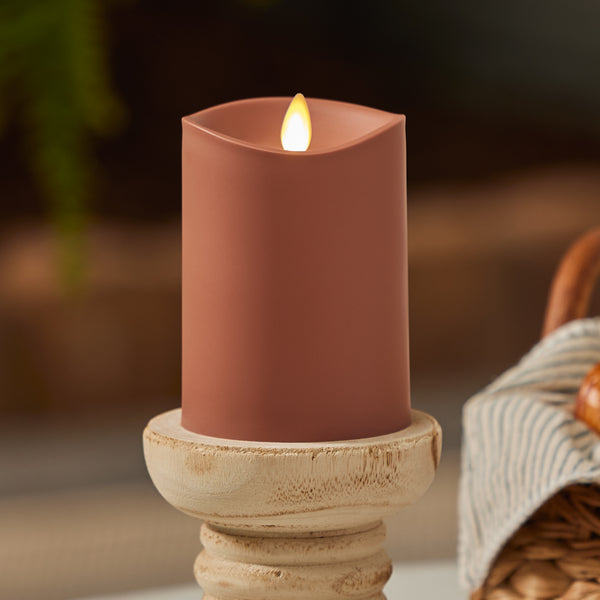 luminara Baked Clay Outdoor Flameless Candle Pillar