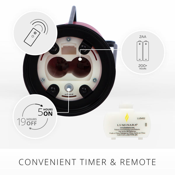 Luminara Bow Lantern And True Red Outdoor Flameless Candle