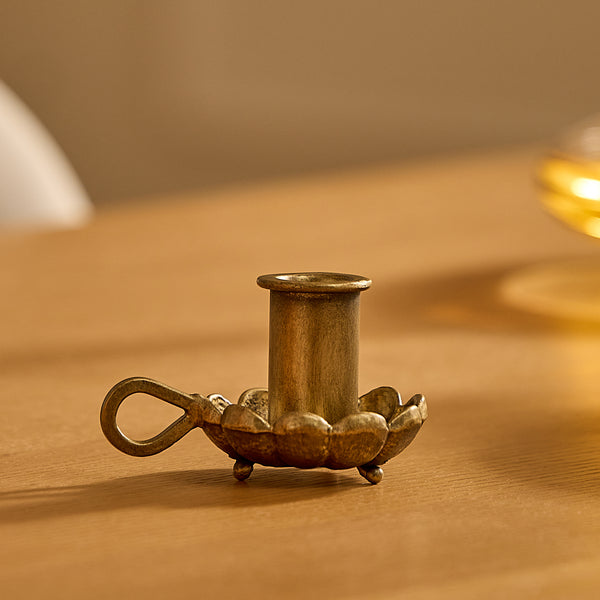 luminara Brass Wrought Iron Scalloped Taper Holders