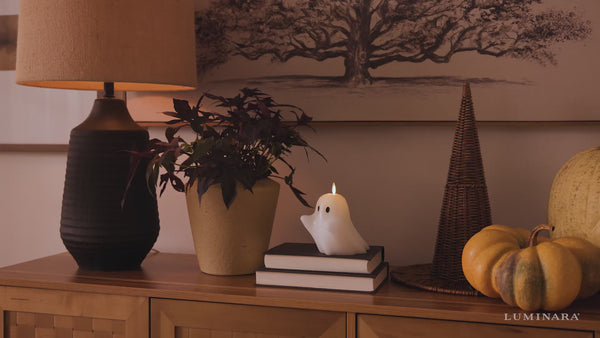 Luminara Bright White Flameless Candle Spooky Ghost