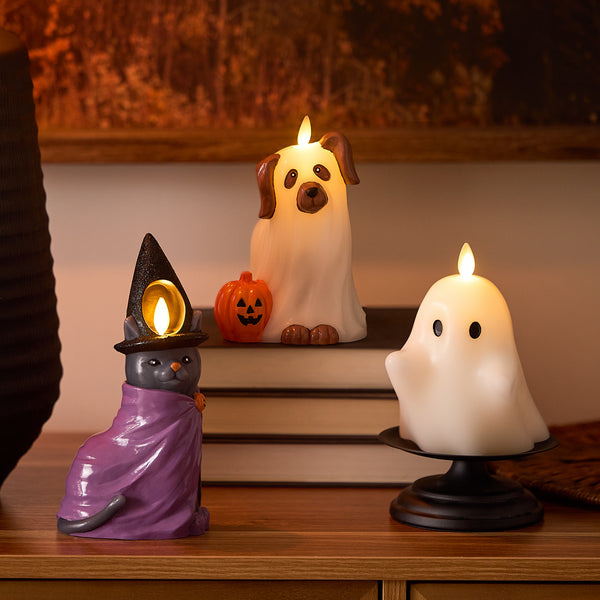 Luminara Bright White Flameless Candle Spooky Ghost
