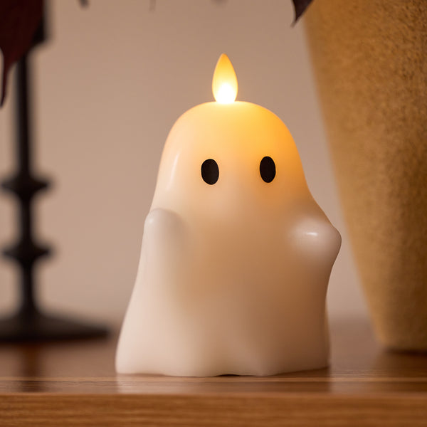 luminara Bright White Flameless Candle Spooky Ghost