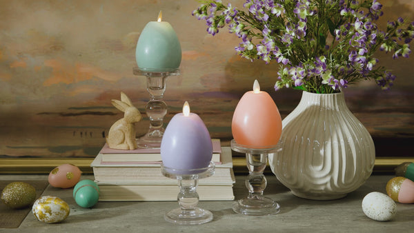 Luminara Chalky Mellow Peach Flameless Candle Easter Egg
