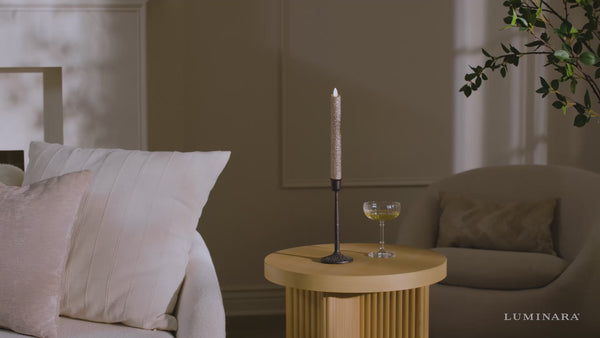 Luminara Champagne Glow Glitter Flameless Candle Taper