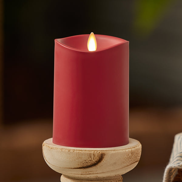 luminara Cherry Red Outdoor Flameless Candle Pillar