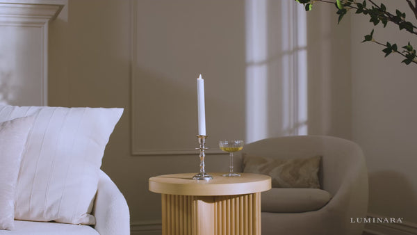 Luminara Dazzling White Glitter Flameless Candle Taper