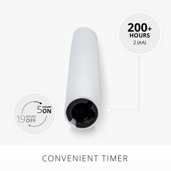 Luminara Dazzling White Glitter Flameless Candle Taper
