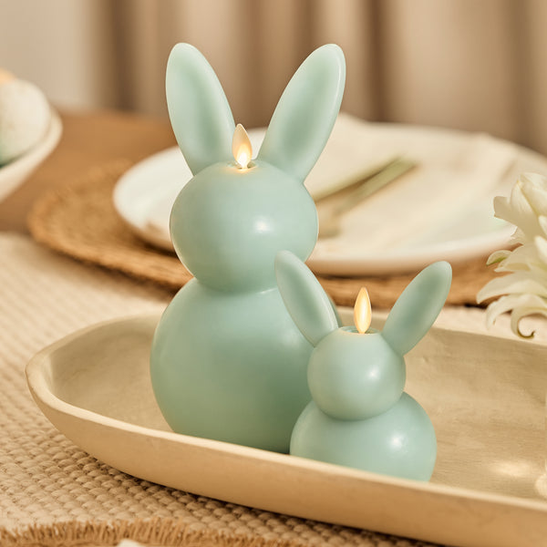 Luminara Fresh Mint Flameless Candle Easter Bunny Rabbit