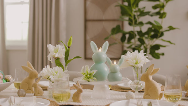 Luminara Fresh Mint Flameless Candle Easter Bunny Rabbit
