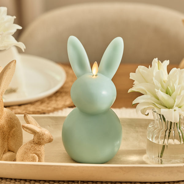 luminara Fresh Mint Flameless Candle Easter Bunny Rabbit