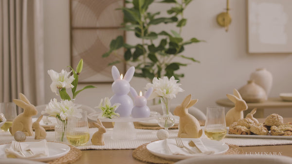 Luminara Gentle Lavender Flameless Candle Easter Bunny Rabbit