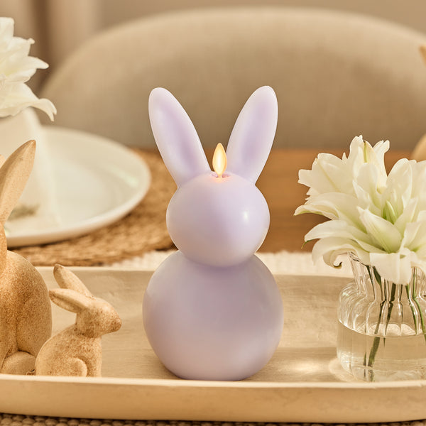 luminara Gentle Lavender Flameless Candle Easter Bunny Rabbit