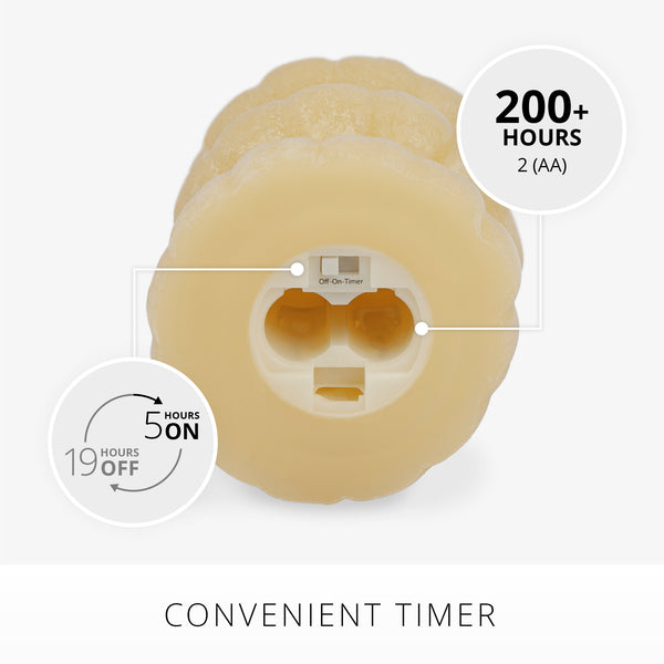 Luminara Golden Husk Flameless Candle Stacked Pumpkins