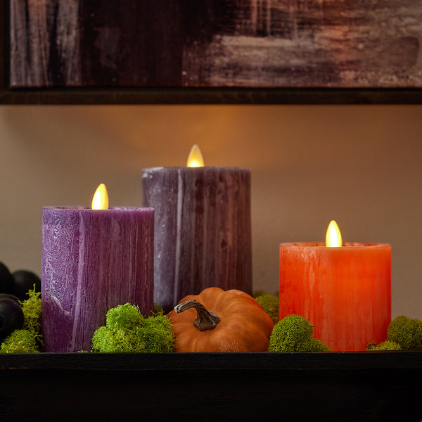 Luminara Halloween Selenite Pillars With Remote - Set Of 3
