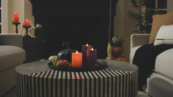 Luminara Halloween Selenite Pillars With Remote - Set Of 3