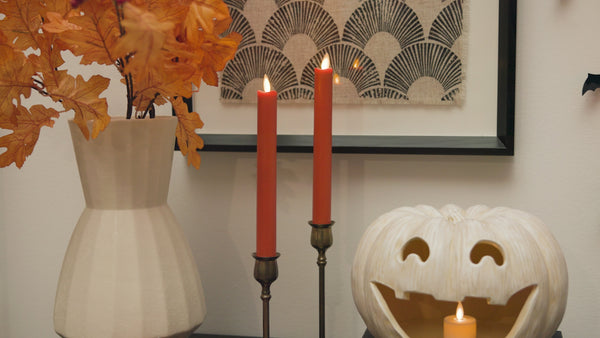 Luminara Harvest Pumpkin Flameless Candle Tapers - Set Of 2