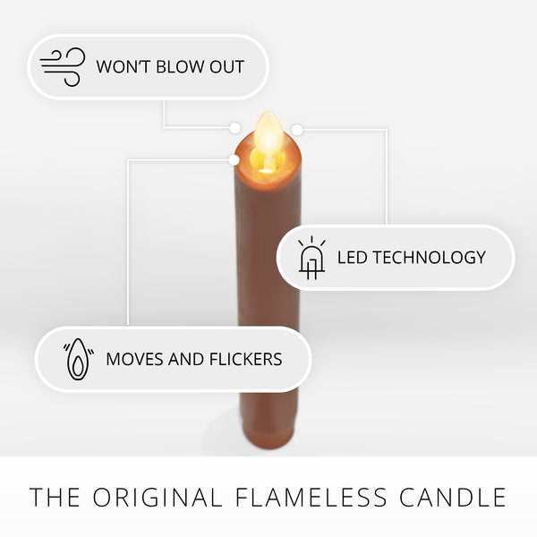Luminara Harvest Pumpkin Flameless Candle Tapers - Set Of 2