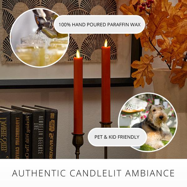 Luminara Harvest Pumpkin Flameless Candle Tapers - Set Of 2