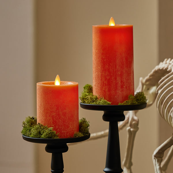 Luminara Harvest Pumpkin Seaglass Flameless Candle Pillar