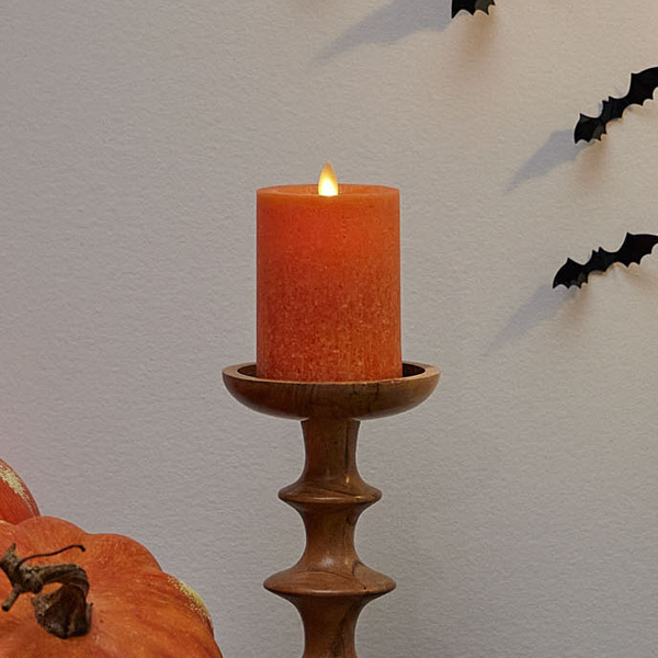 luminara Harvest Pumpkin Seaglass Flameless Candle Pillar luminara Harvest Pumpkin Seaglass Flameless Candle Pillar