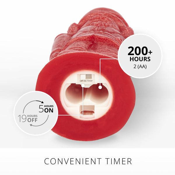 Luminara Holiday Red Chalky Flameless Candle Nutcracker