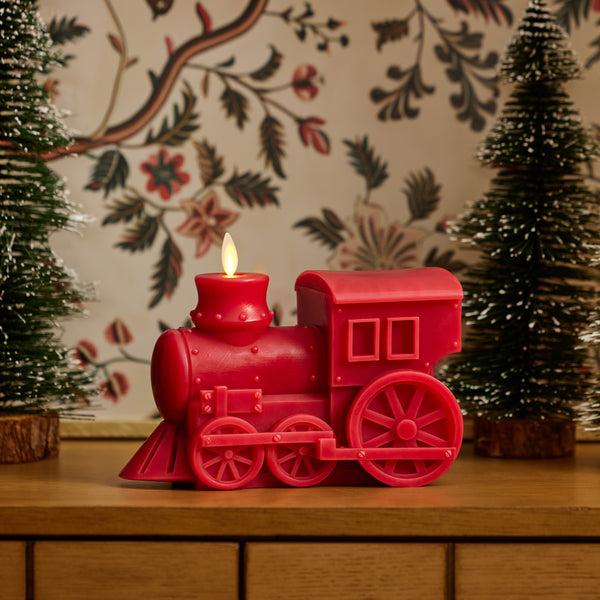 luminara Holiday Red Flameless Candle Holiday Train