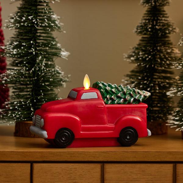 luminara Holiday Red Flameless Candle Holiday Truck