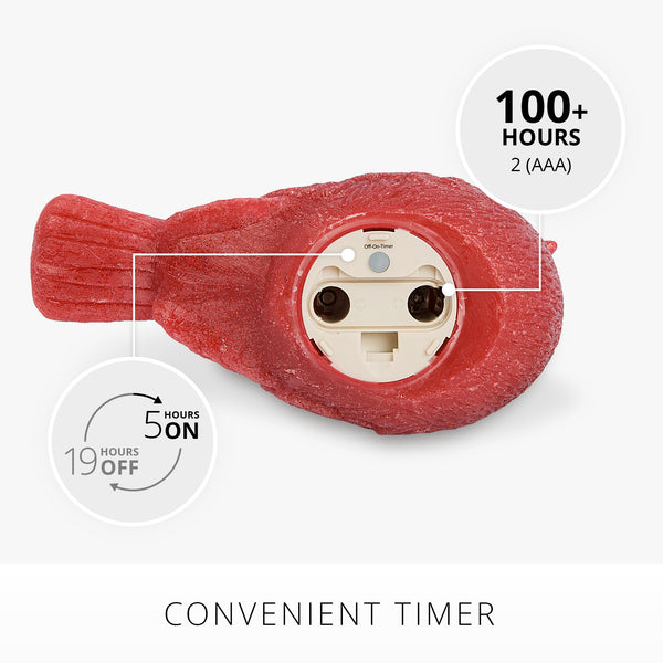 Luminara Holiday Red Glitter Flameless Candle Cardinal