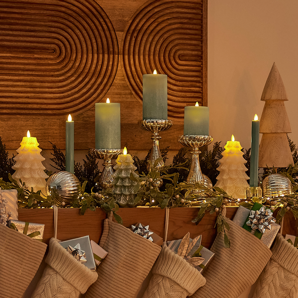 Luminara Iceberg Green Flameless Candle Tapers - Set Of 2