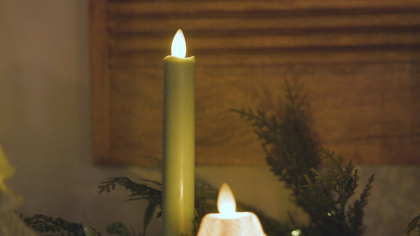 Luminara Iceberg Green Flameless Candle Tapers - Set Of 2