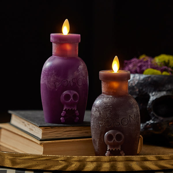 Luminara Imperial Purple Chalky Flameless Candle Poison Bottle