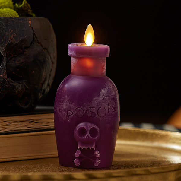 luminara Imperial Purple Chalky Flameless Candle Poison Bottle