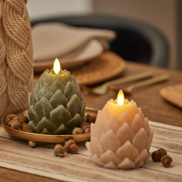 Luminara Irish Cream Chalky Flameless Candle Artichoke