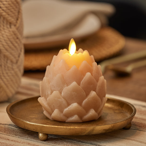 luminara Irish Cream Chalky Flameless Candle Artichoke