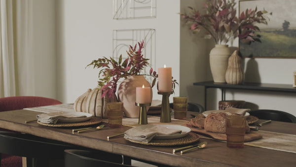 Luminara Irish Cream Chalky Linen Flameless Candle Pillar