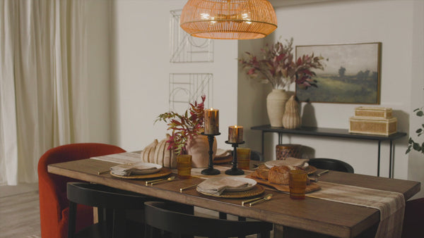 Luminara Ivory Embedded Birch And Twigs Flameless Candle Pillar