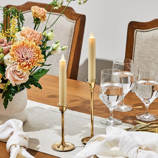 luminara Ivory Flameless Candle Tapers - Flat Top - 6.75" Height - Set of 2