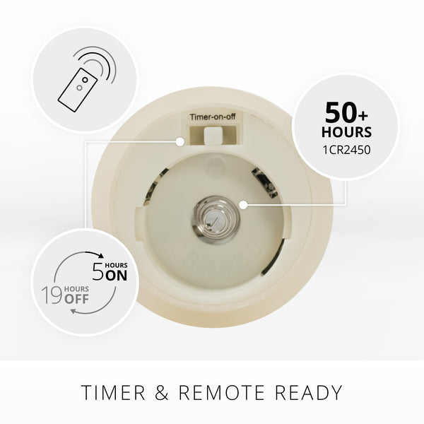 Luminara Ivory Flameless Candle Tealights - Recessed Top - Set Of 2