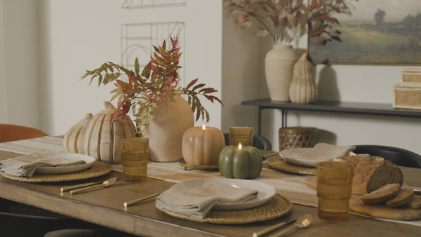 Luminara Loden Green Chalky Flameless Candle Pumpkin