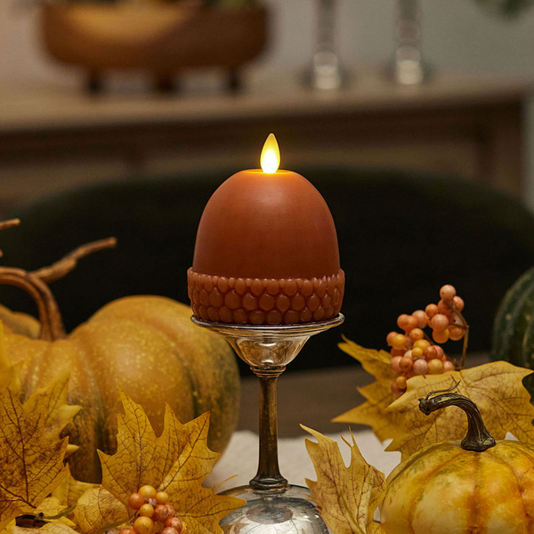 luminara Adobe Flameless Candle Acorn