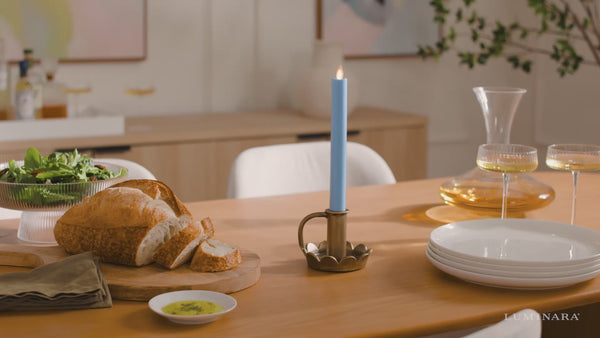 Luminara Airy Blue Flameless Candle Taper