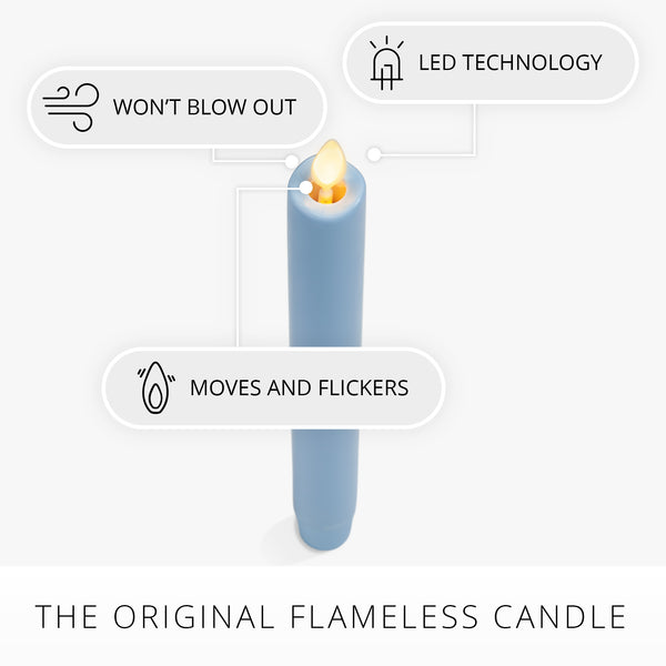 Luminara Airy Blue Flameless Candle Taper
