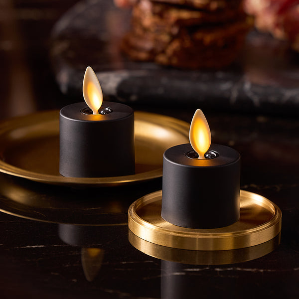 luminara Black Flameless Candle Tealights - Set of 2