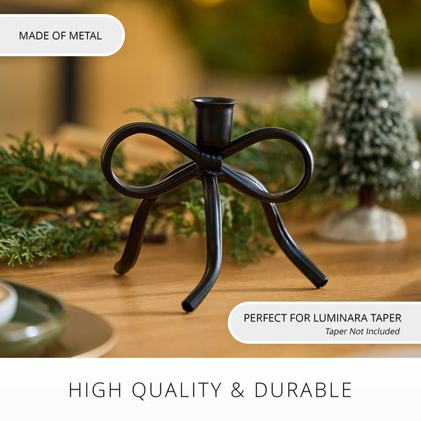 Luminara Black Metal Bow Taper Holder