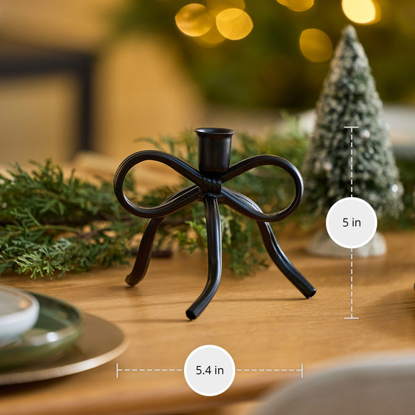 Luminara Black Metal Bow Taper Holder