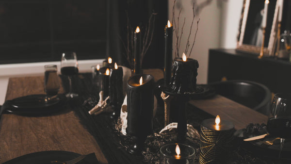 Luminara Black Wax Drip Flameless Candle Pillar