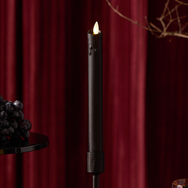 luminara Black Wax Drip Flameless Candle Taper